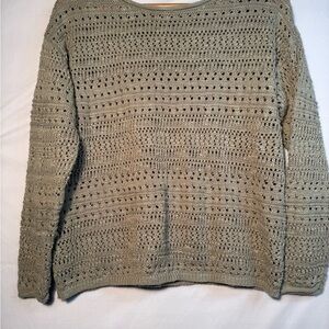 Women's Frye Drop Shoulder Pointelle Pullover Sweater Green